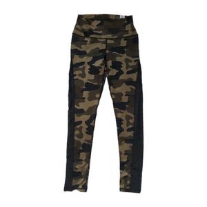 Infinitely Strong Womens Small Power Legging Camo Green Mesh Gym Workout Run